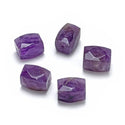 10pcs Natural Amethyst Purple Crystal Gemstone Faceted Cylinder Tube Beads, 12-18mm, Hole ID 1mm, GZ9-2