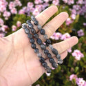 1 Strand Stretch Natural Grade A Black Quartz Rutilated Free Form Gemstone Bracelet, 7-10mm Beads, Length Selections: 7 inch/7.5 inch