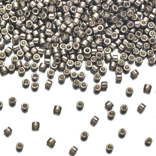 30g Miyuki Delica 11/0 Seed Beads, Duracoat Opaque Galvanized Pewter DB1852