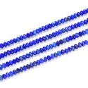 Natural Blue Lapis lazuli Gemstone Tiny Small Faceted Rondelle Beads, 4x3mm, Hole ID 0.65mm, 15 Inch/1 Strand, GK-B7