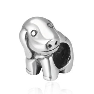 Cute Solid 925 Sterling Silver Dog Charm Puppy Bead, Compatible with Pandora All Other Charm...