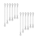 10pcs 304 Stainless Steel Chain Extenders, Double Lobster Clasp Chain Extension, Tarnish Resistant, Size Selections: 2 inch/3 inch/4 inch/5 inch/6 inch