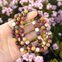 1 Strand Stretch Natural Mookaite Jasper Beaded Gemstone Bracelet, 8mm Bead, Length Selections: 7 inch/7.5 inch/8 inch/8.5 inch