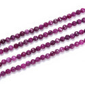Natural Red Ruby Gemstone Tiny Small Faceted Round Beads, 3mm, Hole ID 0.6mm, 15 Inch/1 Strand, GK3-18