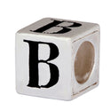 Solid Sterling Silver Alphabet Letter B Name Initial Bead, Compatible with Pandora all Other...