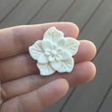 1pc Lovely Hand Carved White Buffalo Bone Drop Pendant, Symbol of Strength Prosperity Pendant, with Sterling Silver Bail, 1.3 Inch, BP-3