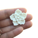 1pc Lovely Hand Carved White Buffalo Bone Drop Pendant, Symbol of Strength Prosperity Pendant, with Sterling Silver Bail, 1.3 Inch, BP-3