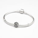 1pc Solid 925 Sterling Silver Artistic Crown Bead Charm, Compatible with Pandora All Other Charm Bracelet, EC25