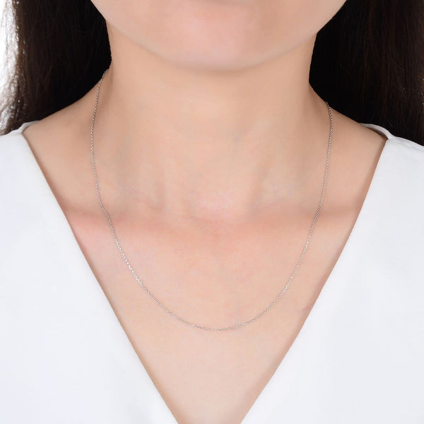 1pc 925 Sterling Silver Diamond Cut Flat Cable Link Chain Necklace, Tarnish Resistant Rhodium Plated, 1mm, Thin Small, Length Selections: 16 inch/18 inch