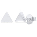 1 Pair Solid 925 Sterling Silver Stud Earrings, Triangle Delta Ear Studs, Small Tiny, SSE97-1