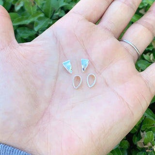 10pcs 925 Sterling Silver Soldered Folding Donut Bail Loop, Pendant Connector, Size Selections: 6x4mm, 7x5mm, 8x5mm