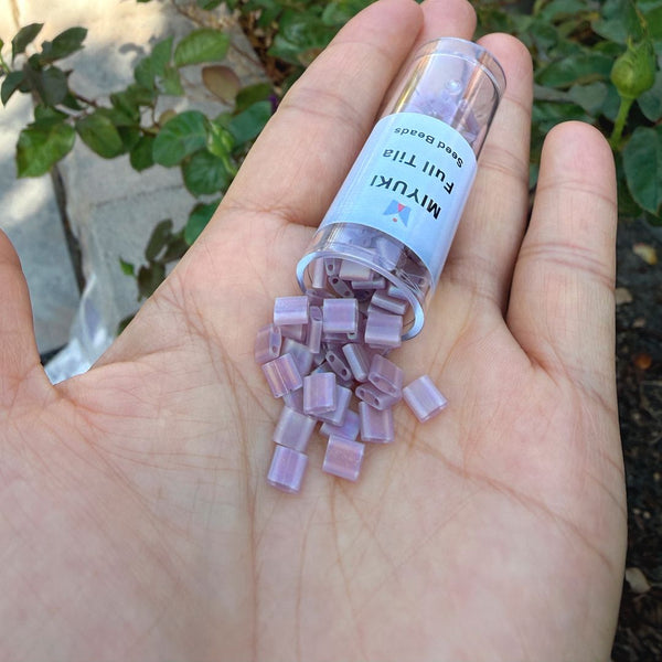 10g Miyuki Full Tila Square Seed Beads 5x5mm, Matte Rainbow Light violet TL-142FR