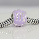 1pc 925 Sterling Silver Virgo Zodiac Sign Bead Charm Light Purple Enamel, Compatible with Pandora All Other Charm Bracelets, EC54