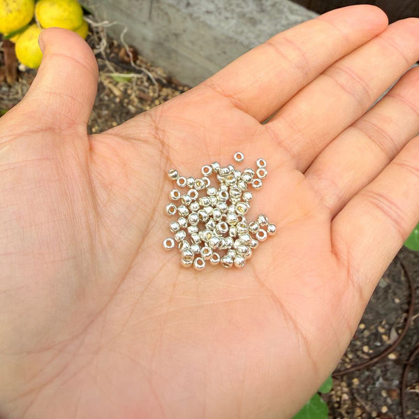25g Miyuki Rocaille 8/0 Round Seed Beads Duracoat Galvanized Silver RR-4201