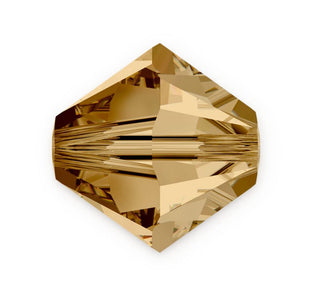 50pcs Preciosa Faceted Bicone Crystal Beads, Light Colorado Topaz (Yellow), 6mm, Hole ID 1mm, Pre-B635