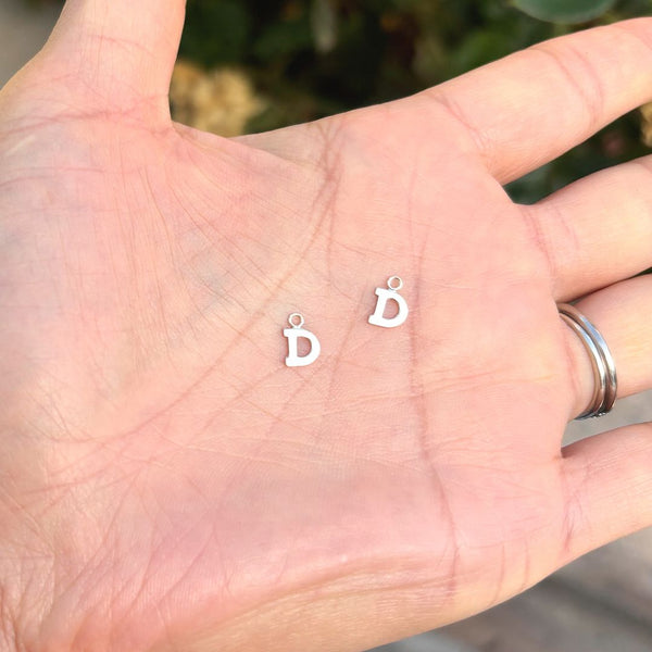 1pc Real 1/20 14K Gold Filled Letter D, Small Alphabet Charm Drop, 5.2x5.6mm, JK12-A4