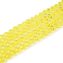 200pcs Creative Club Faceted Bicone Crystal Glass Beads, Light Topaz Yellow, 8mm (0.31 Inch), Hole ID 1.1mm, CCB809