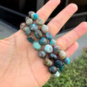 1 Strand Stretch Natural Chrysocolla Free Form Gemstone Bracelet, 7-10mm Beads, Length Selections: 7 inch/7.5 inch