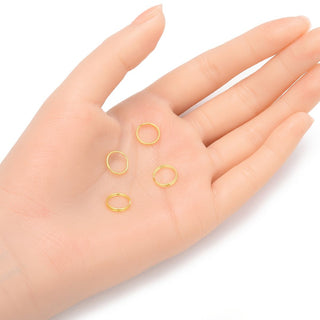 20pcs 925 Sterling Silver Split Jump Rings, Real 18K Yellow Gold Plated, 0.7mm/21 Gauge, Size Selections: 5/6/7/8/10/12mm