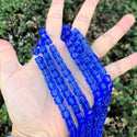 100pcs Creative Club Faceted Cube Crystal Glass Beads, Sapphire Blue, 8mm, Hole ID 1mm, CCC813