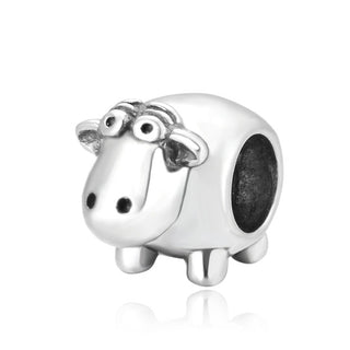Cute Solid 925 Sterling Silver Sheep Charm Bead, Compatible with Pandora All Other Charm Bracelets