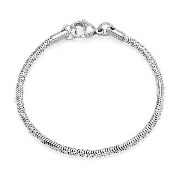 5pcs 304 Stainless Steel 3mm Snake Chain Bracelets, Tarnish Resistant, Size Selections: 6.5 Inch/7 Inch/7.5 Inch/8 Inch/8.5 Inch