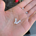 4pcs Natural AAA Grade High Luster Half Drilled Round Pearls Beads, White Cultured Freshwater Pearls, 4-5mm, Hole ID 0.8mm, PH3-45