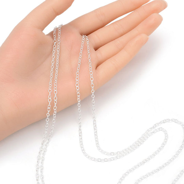 5 Feet 925 Sterling Silver Unfinished Cable Chain Links, 2.5mm, SSK-G1