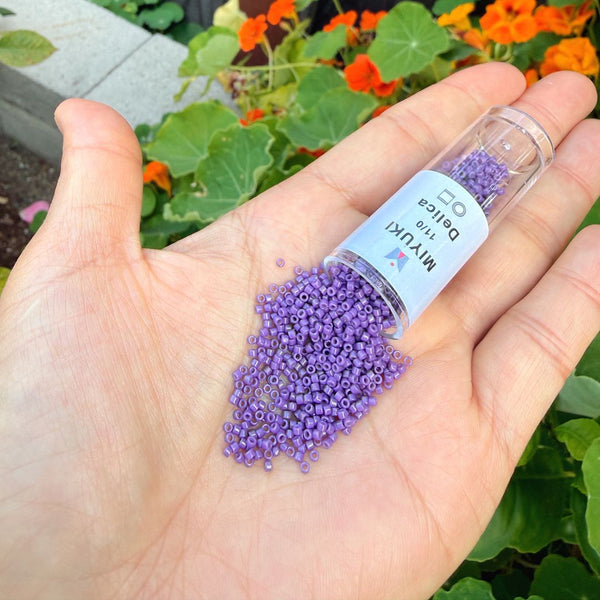7.5g Miyuki Delica 11/0 Seed Beads, Duracoat Opaque Anemone Purple DB2140