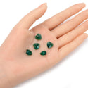 20pcs Top Drilled Valentine Heart Drop Crystal Beads, May Emerald Green Birthstone Beads, 10mm, Hole ID 1mm, BB15-5