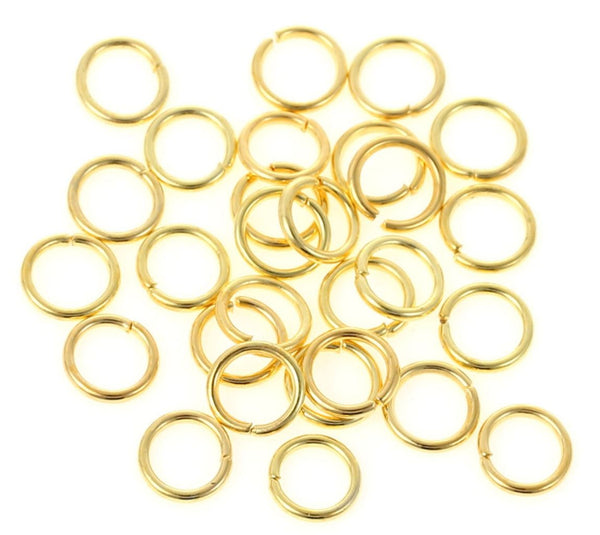 20pcs 925 Sterling Silver Open Jump Rings, Real 18K Yellow Gold Plated, 0.5mm/24 Gauge, Size Selections: 4mm/6mm