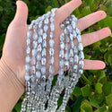 120pcs Creative Club Faceted Teardrop Crystal Glass Beads, Center Drilled, Silver Shade, 12x8mm, Hole ID 1mm, CCT-1232