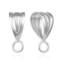 10pcs 925 Sterling Silver 9mm Folding Donut Bails, Small Pendant Connector, Closed Horizontal Ring, SS361