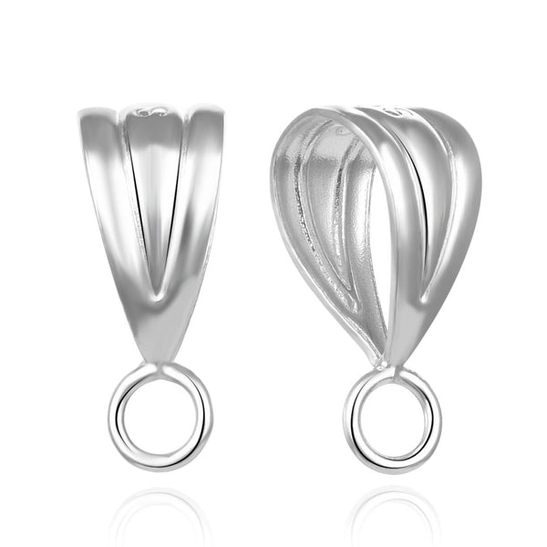 5pcs 925 Sterling Silver 14mm Folding Donut Bails, Pendant Connector, Closed Horizontal Ring, SS362