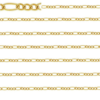 5 Feet 1/20 14K Gold Filled Unfinished Figaro Chain Link, 1.5mm Width/Small, Non Tarnish, KG-B1