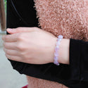 1 Strand Stretch Natural Purple Lavender Jade Free Form Gemstone Bracelet, 7-10mm Beads, Length Selections: 7 inch/7.5 inch