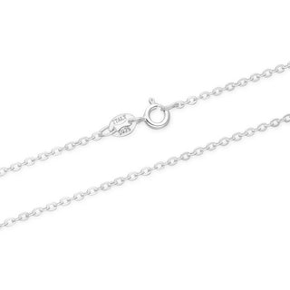1pc 925 Sterling Silver Diamond Cut Flat Cable Link Chain Necklace, 1.5mm, Length Selections: 18/20/22/24/26 inch