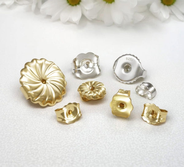 10pcs Real 1/20 14K Gold Filled 5mm Butterfly Earring Backs, Fit Post Diameter 0.65mm-0.76mm, JK1-J1
