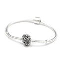1pc Solid 925 Sterling Silver Flower Bead Charm, Compatible with Pandora All Other Charm Bracelet, EC238