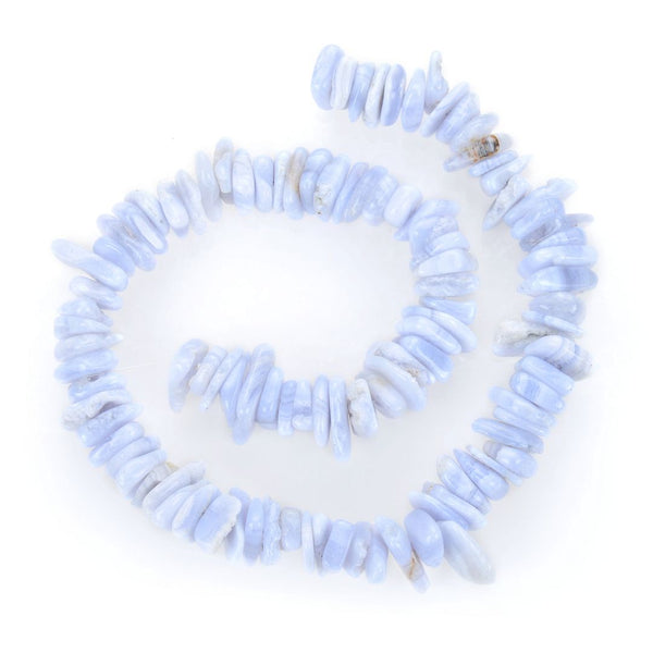 Natural Blue Lace Agate Gemstone Flat Coin Chip Beads, Irregular, 7mm-10mm, Hole ID 1mm, 15 Inch/1 Strand, GZ7-11