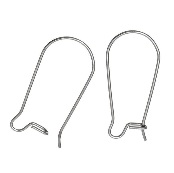 10pcs 925 Sterling Silver Kidney Earring Hooks, 18mm Long, Wire Gauge/Diameter Selections: 0.7mm/0.8mm/0.9mm