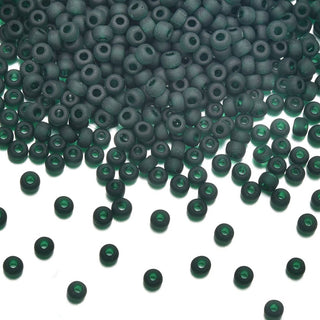 25g Miyuki Rocaille 8/0 Seed Beads Translucent Matte Emerald Green RR-156F