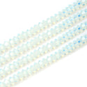 200pcs Creative Club Faceted Flat Bicone Rondelle Crystal Glass Beads #5305, White Opal, 6x4mm Small, Hole ID 1mm, CC3R634