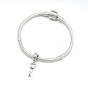 Solid 925 Sterling Silver Happy Heart Bead Charm, Compatible with Pandora All Other Charm Bracelet