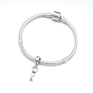Solid 925 Sterling Silver Happy Heart Bead Charm, Compatible with Pandora All Other Charm Bracelet