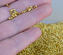 200pcs Tarnish Resistant Small Tiny Round Crimp Beads, 18K Yellow Gold Plated Brass, 2mm, Hole ID 1mm, BF101-2