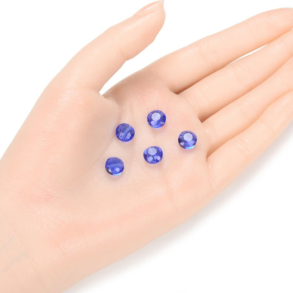 25pcs Adabele Austrian Faceted Flat Round Coin Crystal Beads #5052, Sapphire Blue, 8mm, Hole ID 1mm, SSMR813