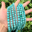 Natural Grade A Brazil Amazonite Gemstone Round Beads, 15 Inch/1 Strand, Size Selections: 4mm/6mm/8mm/10mm