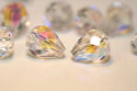 24pcs Adabele Austrian Faceted Teardrop Crystal Beads #5500, Clear AB, 10mm x 8mm, Hole ID 1.1mm, SST-1002