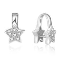 1pc 925 Sterling Silver 15mm Star Pinch Bail, Pendant Clasp, Tarnish Resistant Rhodium Plated, Cubic Zirconia CZ, SS40